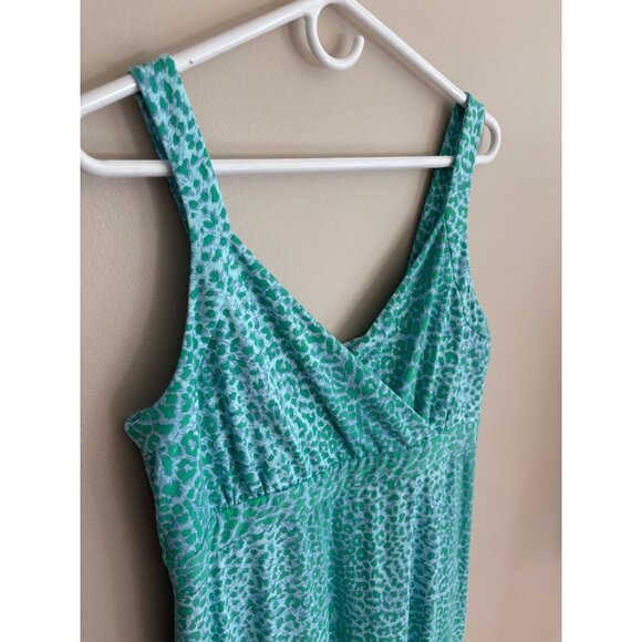 J.McLaughlin Catalina Cloth Carla Maxi Dress Blue Green Leopard Print Size XL - Picture 4 of 12